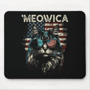 Merica Patriotic Maine Coon Cat Mousepad