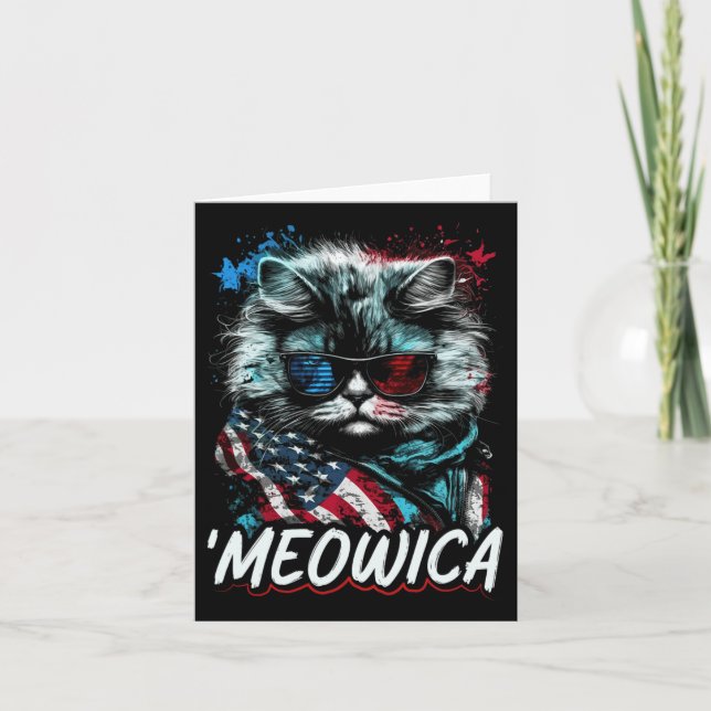 Merica Patriotic Persian Cat Karte (Vorderseite)