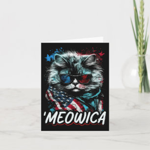 Merica Patriotic Persian Cat Karte