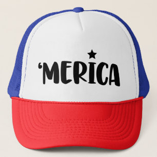 MERICA Patriotic USA Flag Colors Pride Truckerkappe
