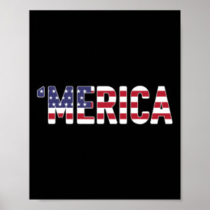 Merica - Patriotische Flagge USA Vereinigte Staate Poster