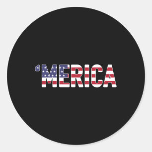 Merica - Patriotische Flagge USA Vereinigte Staate Runder Aufkleber