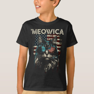 Merica Patriotische Maine Coon Katze T-Shirt