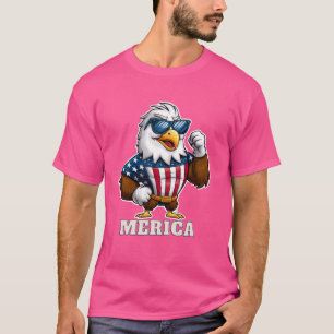 Merica Patriotischer Adler 4. Juli Unabhängigkeits T-Shirt