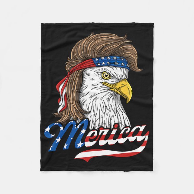 Merica - Patriotischer amerikanischer Adler der Fr Fleecedecke (Vorderseite)