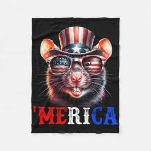 Merica Rat Patriotic 4. Juli Funny Kids Men Wo Fleecedecke