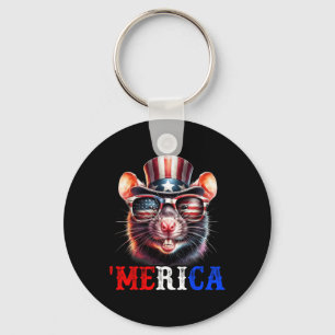 Merica Rat Patriotic 4. Juli Funny Kids Men Wo Schlüsselanhänger