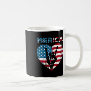 Merica Rock Sign 4. Juli American Flag USA Männer Kaffeetasse
