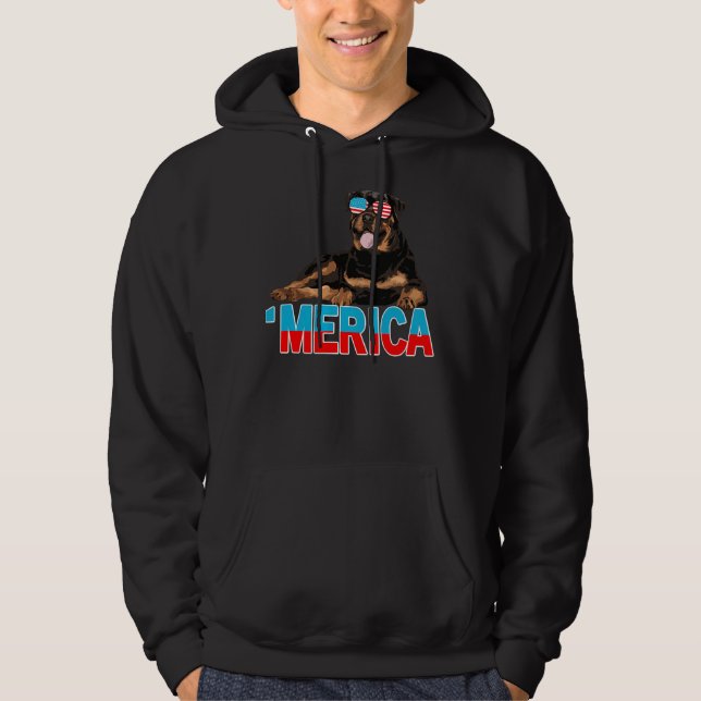 Merica Rottweiler American Flag Sonnenbrille 4. Hoodie (Vorderseite)