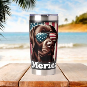 Merica Schokoladen-Lab-Fahne USA Patriotisch 4. Ju Thermobecher