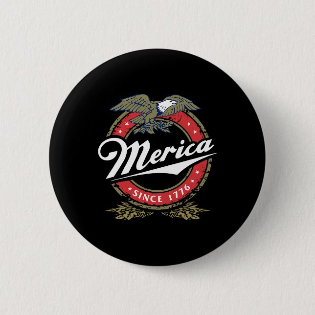 Merica Seit 17761 American Byld Eagle Mullet Star Button (Vorderseite)