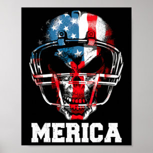 Merica-Shirt Football Usa-Flagge 4. Juli Stolz Jug Poster