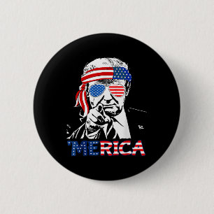 Merica Shirt glücklich 4. Juli Amerika Trump Ameri Button
