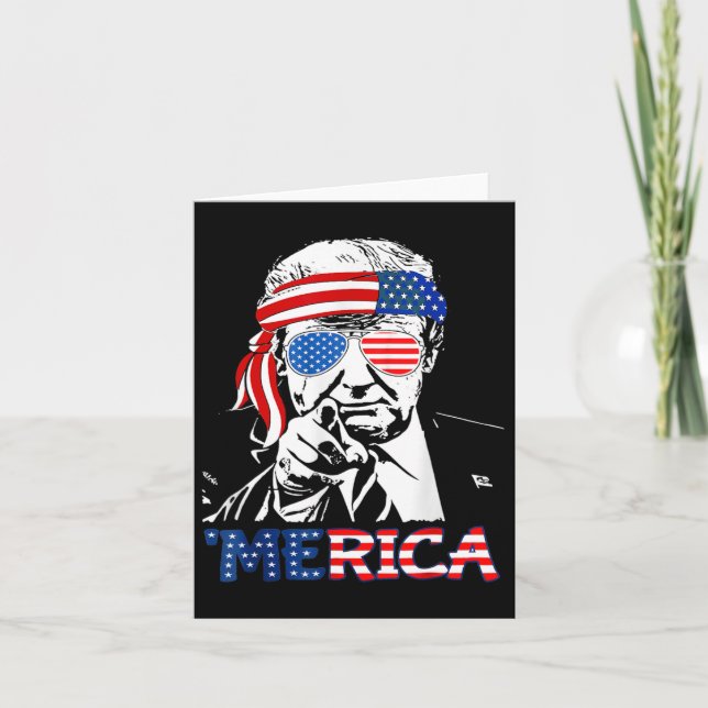Merica Shirt glücklich 4. Juli Amerika Trump Ameri Karte (Vorderseite)