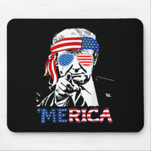 Merica Shirt glücklich 4. Juli Amerika Trump Ameri Mousepad