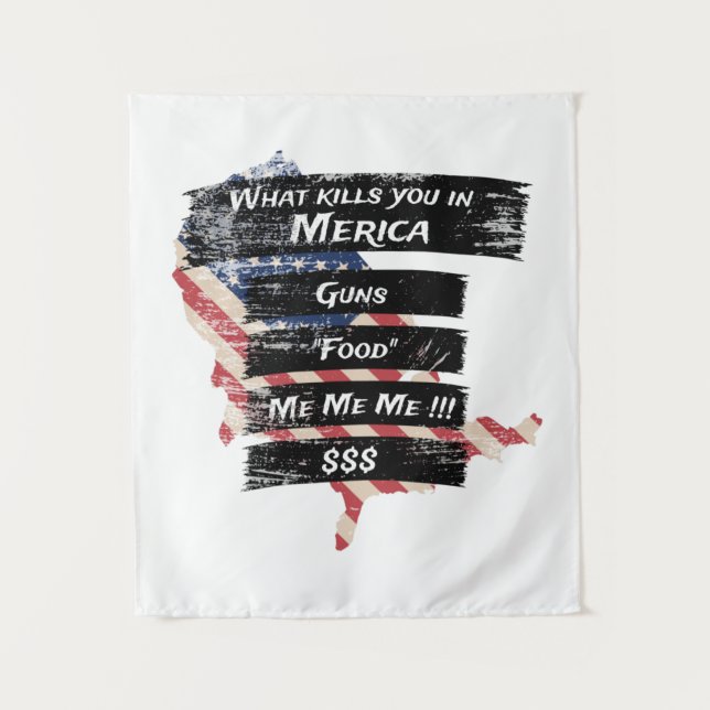 Merica Spaß America USA Funny Patriotism Wandteppich (Vorderseite)