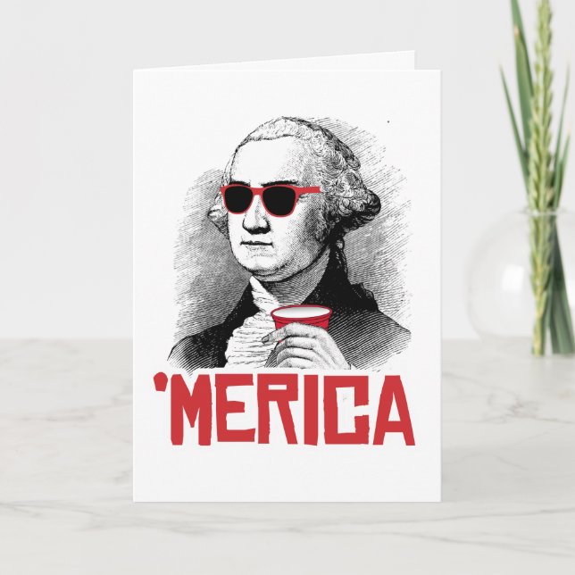 Merica Spaß: George Washington 'Merican Party Karte (Vorderseite)