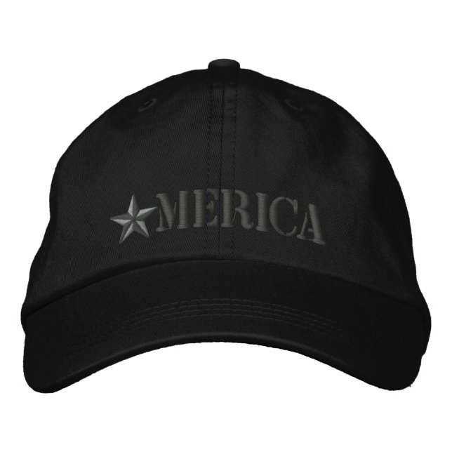 Merica Star Bestickte Baseballkappe (Vorderseite)