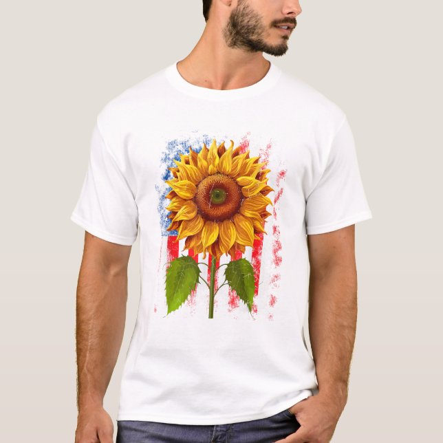 Merica Sunflower American T-Shirt (Vorderseite)