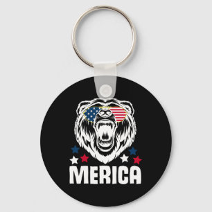 Merica Sungles 4. Juli American Flag Bear Desi Schlüsselanhänger