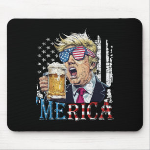 Merica Trump 4. Juli Lustig Bier Trinken Männer W Mousepad