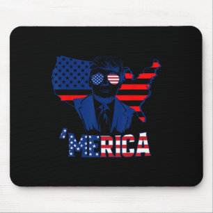Merica Trump 4. Juli Trump Amerikanische Flagge Mä Mousepad