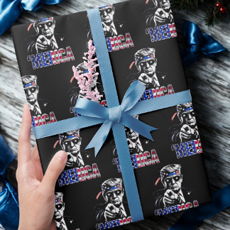 Merica Trump American Flag USA Geschenkpapier