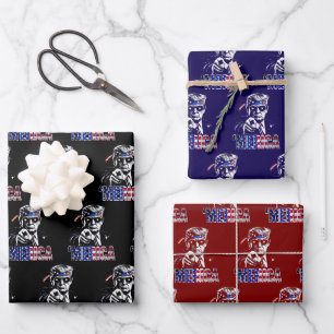 Merica Trump American Flag USA Geschenkpapier Set