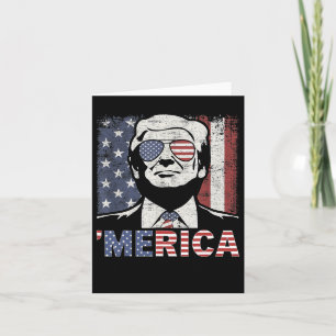 Merica Trump Frohes 4. Juli Trump Amerikanische Fl Karte