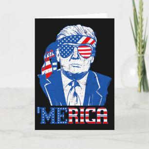 Merica Trump Frohes 4. Juli Trump Amerikanische Fl Karte