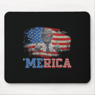 Merica Trump Frohes 4. Juli Trump Amerikanische Fl Mousepad