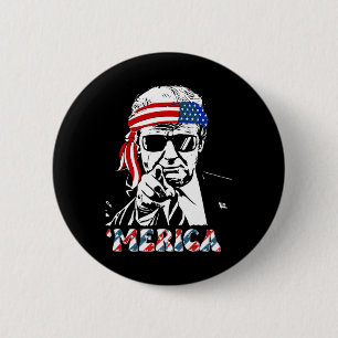 Merica Trump glücklich über den 4. Juli Trump - Am Button