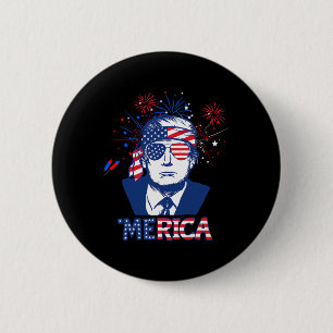 Merica Trump glücklich über den 4. Juli Trump - Am Button