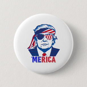 Merica Trump glücklich über den 4. Juli Trump - Am Button