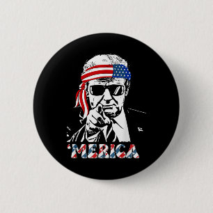 Merica Trump glücklich über den 4. Juli Trump - Am Button