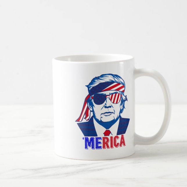 Merica Trump glücklich über den 4. Juli Trump - Am Kaffeetasse (Rechts)