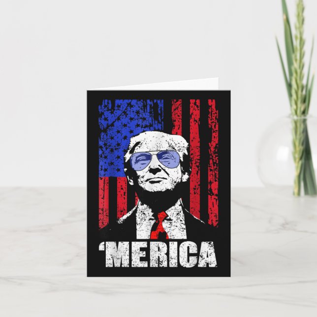 Merica Trump glücklich über den 4. Juli Trump - Am Karte (Vorderseite)