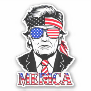 "MERICA TRUMP Happy 4. Juli Trump Aufkleber