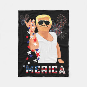 Merica Trump Outfits Merica USA American Flag Pats Fleecedecke