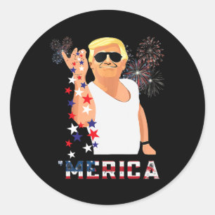 Merica Trump Outfits Merica USA American Flag Pats Runder Aufkleber