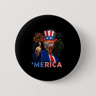 Merica Trump Sungles 4. Juli Funny Beer Drinki Button