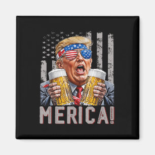 Merica Trump Sungles 4. Juli Funny Beer Drinki Magnet