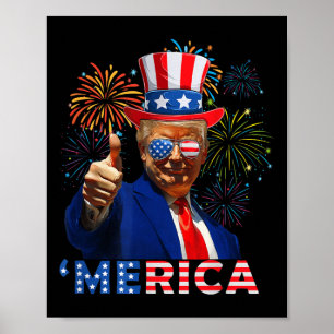Merica Trump Sungles 4. Juli Funny Beer Drinki Poster