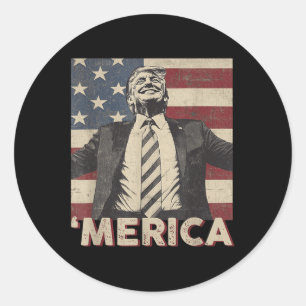 Merica Trump USA Flag 4. Juli Patriot Runder Aufkleber