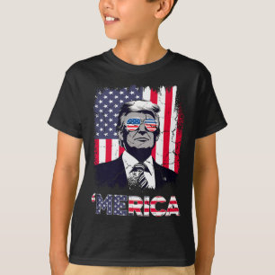 Merica Trump Weihnachts-Shirt 4. Juli Trump Ame T-Shirt