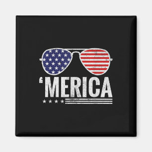 Merica US America Flag Sungles 4. Juli Patriot Magnet