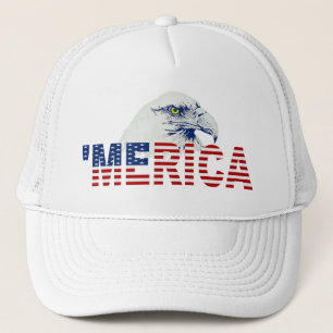 ` MERICA US Flagge und Eagle-Fernlastfahrer-Hut Truckerkappe