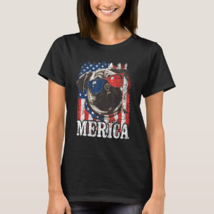 Merica - USA Flag Patriotic Mops Dog Owner Puppy P T-Shirt