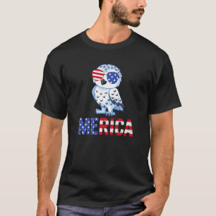 Merica Usa Flag Snowy Owl Sonnenbrille Patriotic 4 T-Shirt