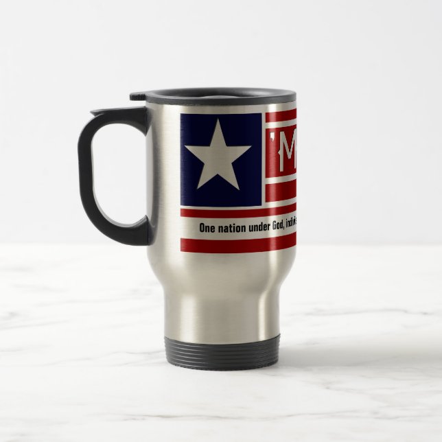 MERICA - USA-Flaggen-Form Customizeable Text Reisebecher (Links)